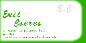 emil cseres business card